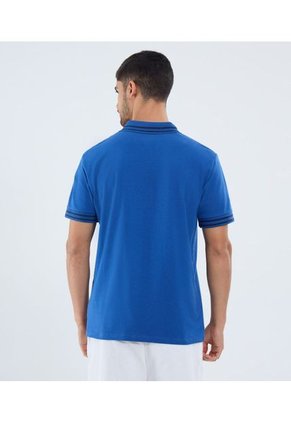 Polo Para Hombre Cuello Tejido Sin Bolsillo Color Azul Marca Ostu #60110769