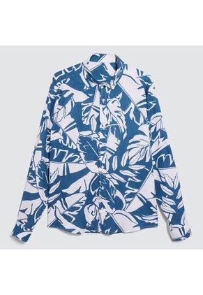 Camisa Para Hombre Manga Larga Sin Bolsillo Color Azul  Marca Ostu #60010596