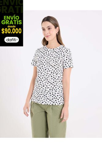 Camiseta  Para Mujer Manga Corta Cuello Redondo Color Negro Marca Ostu #40092702 Ostu