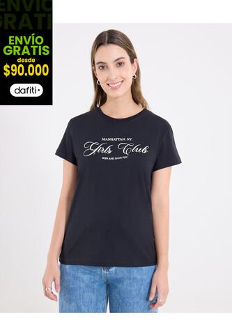 Camiseta  Para Mujer Manga Corta Cuello Redondo Color Negro Marca Ostu #40092614 Ostu