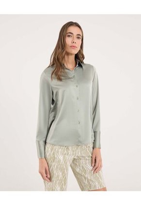 Camisa  Para Mujer Manga Larga Color Verde Marca Ostu #40010321