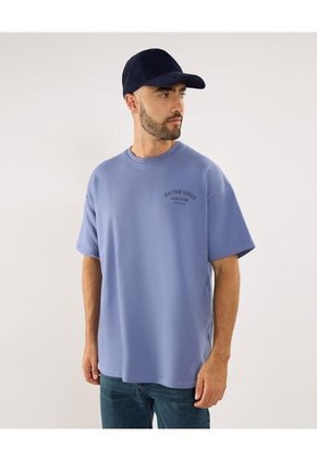 Camiseta Para Hombre Manga Corta Cuello Redondo Color Azul Marca Ostu #60091777