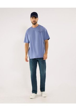 Camiseta Para Hombre Manga Corta Cuello Redondo Color Azul Marca Ostu #60091777