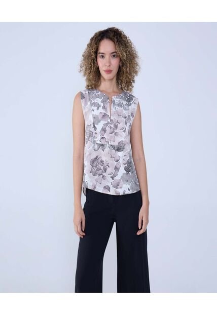 Blusa Para Mujer Manga Sisa Color Gris  Marca Ostu #40121082
