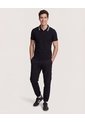 Polo  Para Hombre Cuello Tejido Sin Bolsillo Color Negro Marca Ostu #60110901 de Ostu