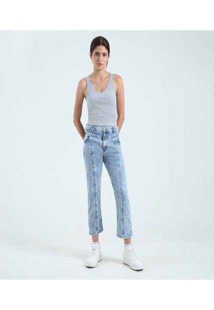 Jean Para Mujer Straight Color Azul  Marca Ostu #40160374