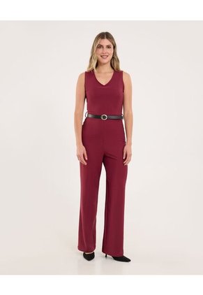 Enterizo Para Mujer Manga Sisa Color Vino Marca Ostu #40320137