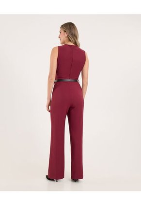 Enterizo Para Mujer Manga Sisa Color Vino Marca Ostu #40320137