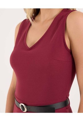 Enterizo Para Mujer Manga Sisa Color Vino Marca Ostu #40320137