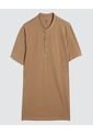 Polo Para Hombre Cuello Mao Sin Bolsillo Color Camel Marca Ostu #60110720 de Ostu