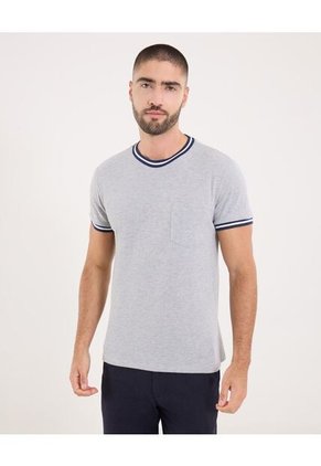Camiseta Para Hombre Manga Corta Cuello Redondo Color Gris Marca Ostu #60091662