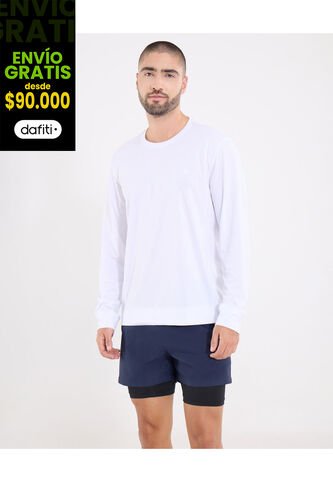 Camiseta  Para Hombre Manga Larga Cuello Redondo Color Blanco Marca Ostu #60091859 Ostu