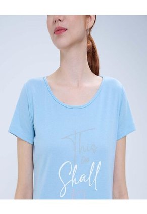 Pijama Para Mujer M/C Capri Color Azul  Marca Ostu #40040404