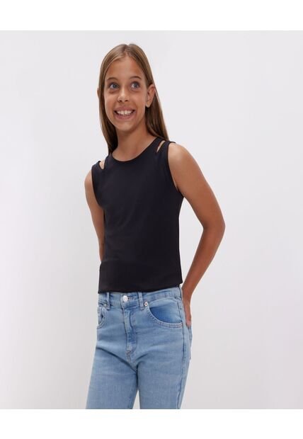 Camiseta Para Niña Manga Sisa Color Negro Marca Ostu #90090173