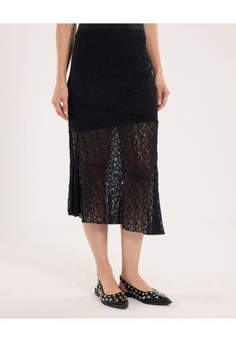 Falda Para Mujer Largo Color Negro Marca Ostu #40140180 Ostu