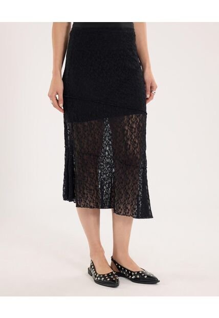 Falda Para Mujer Largo Color Negro Marca Ostu #40140180