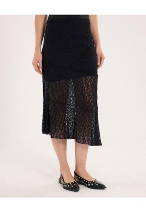 Falda Para Mujer Largo Color Negro Marca Ostu #40140180