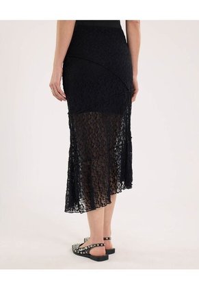 Falda Para Mujer Largo Color Negro Marca Ostu #40140180