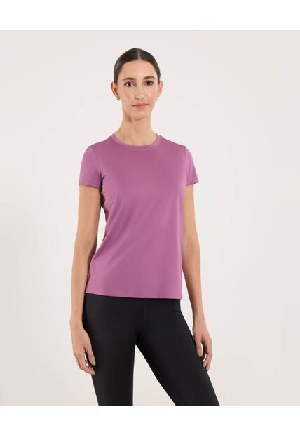 Camiseta  Para Mujer Manga Corta Cuello Redondo Color Morado Marca Ostu #40092651