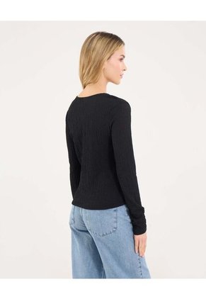 Blusa Para Mujer Manga Larga Color Negro Marca Ostu #40121217