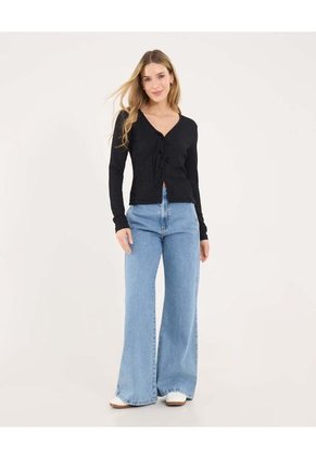 Blusa Para Mujer Manga Larga Color Negro Marca Ostu #40121217