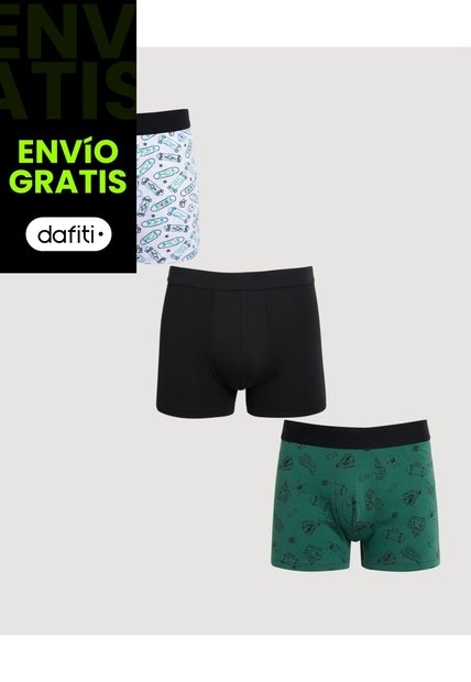 Boxer X3 Infantil Niño Filete Medio Color Negro Marca Ostu #80000106
