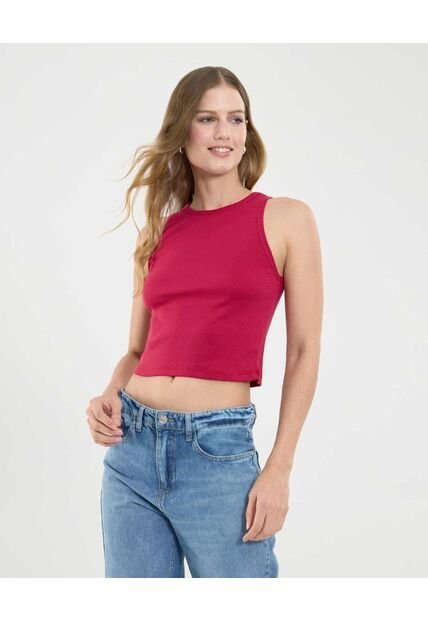 Camiseta Para Mujer Crop Top Color Rojo Marca Ostu #40092433