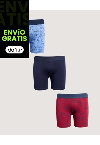 Boxer X3 Infantil Niño Filete Medio Color Negro Marca Ostu #80000103 Ostu