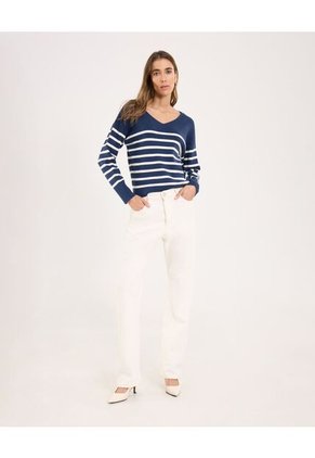 Saco Para Mujer Cuello V Color Azul  Marca Ostu #40330078