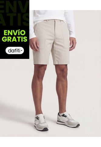 Bermuda  Para Hombre Regular Corto Color Beige Marca Ostu #60100492 Ostu