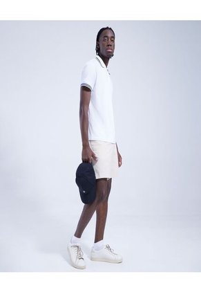 Polo Para Hombre Cuello Tejido Sin Bolsillo Color Blanco Marca Ostu #60110533