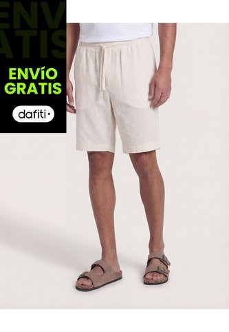 Bermuda  Para Hombre Jogger Corto Color Marfil Marca Ostu #60108220 Ostu