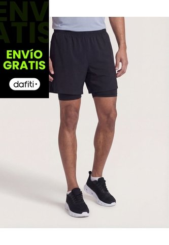 Bermuda  Para Hombre Biker Interno Largo Color Negro Marca Ostu #60100510 Ostu