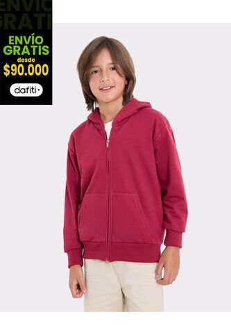 Buzo  Infantil Niño Zipper Color Vino Marca Ostu #80060191 Ostu
