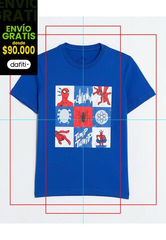 Camiseta  Infantil Niño Manga Corta Cuello Redondo Color Azul Marca Ostu #80090322 Ostu