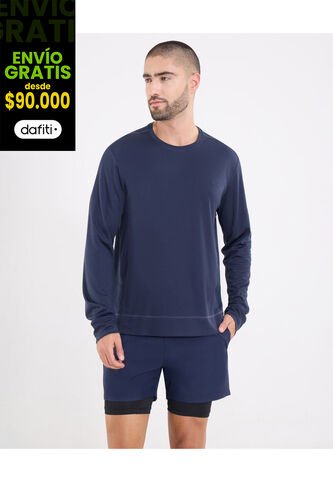 Camiseta  Para Hombre Manga Larga Cuello Redondo Color Azul Marca Ostu #60091860 Ostu