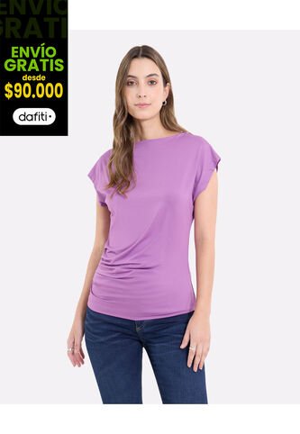 Camiseta  Para Mujer Manga Corta Cuello Redondo Color Morado Marca Ostu #40092786 Ostu