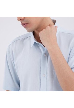 Camisa Para Hombre Manga Corta Con Bolsillo Color Azul  Marca Ostu #60010566