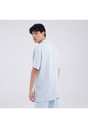 Camisa Para Hombre Manga Corta Con Bolsillo Color Azul  Marca Ostu #60010566