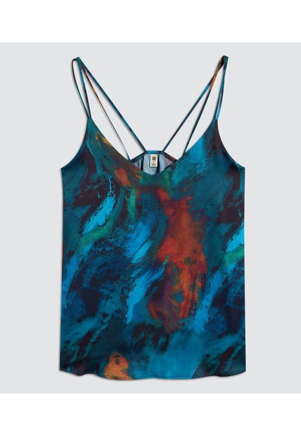 Top Para Mujer Cuello V Color Azul  Marca Ostu #40220359