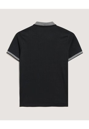 Polo Infantil Niño Manga Corta Color Negro Marca Ostu #80110112