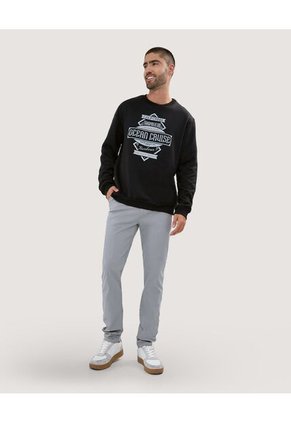 Buzo Para Hombre Cuello Redondo Color Negro Marca Ostu #60060430