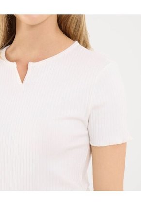 Camiseta Para Mujer Manga Corta Moda Color Crema Marca Ostu #40092626