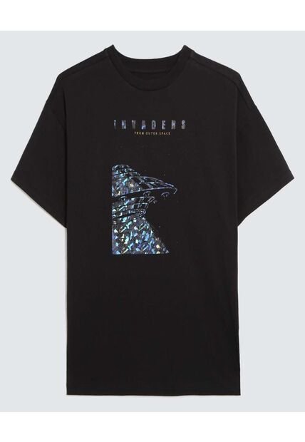 Camiseta Para Niño Manga Corta Color Negro Marca Ostu #80090237