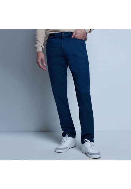 Pantalon Para Hombre 5 Bolsillos Color Azul  Marca Ostu #60070226