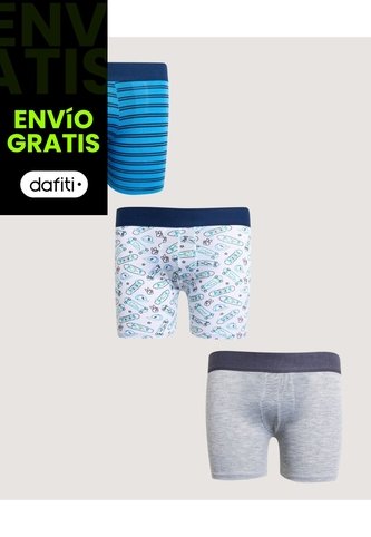 Boxer X3 Infantil Niño Filete Medio Color Negro Marca Ostu #80000104 Ostu