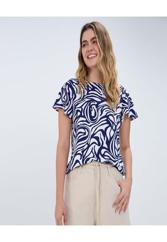 Camiseta Para Mujer Manga Corta Color Azul Rey Marca Ostu #40092226 Ostu