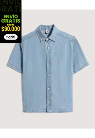 Camisa  Infantil Niño Manga Corta Color Azul Marca Ostu #80010061 Ostu