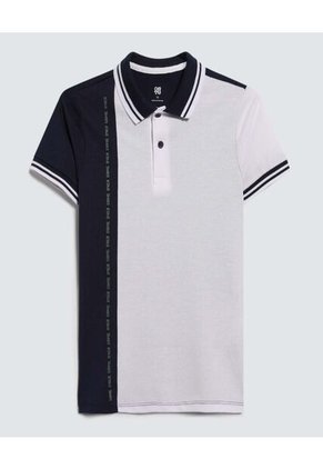 Polo Para Niño Manga Corta Color Blanco Marca Ostu #80110083