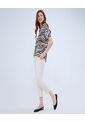 Camisa Para Mujer Manga Corta Color Beige Marca Ostu #40010265 de Ostu